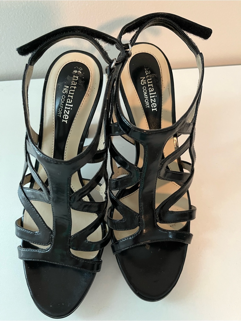 Naturalizer Black Patent Strappy High Heel Sandals - Picture 6 of 6